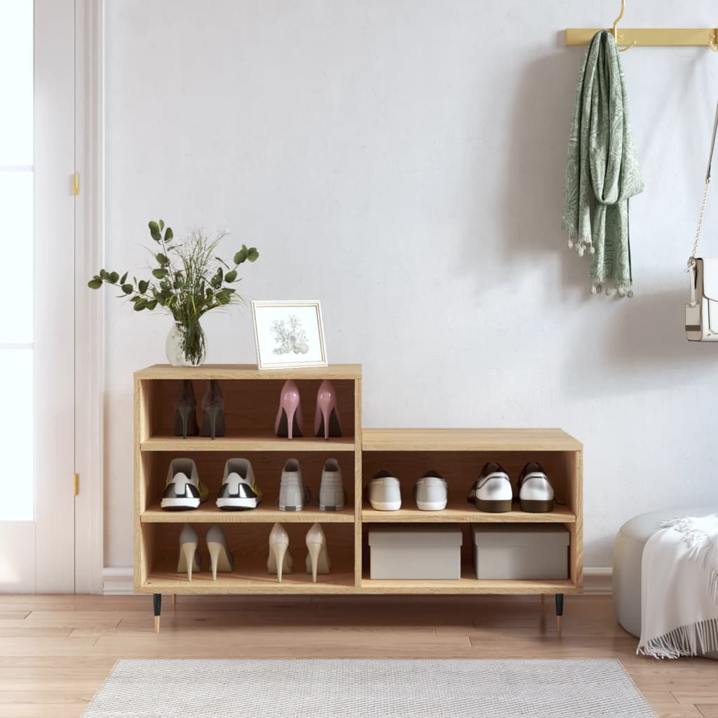 Schoenenkast 102X36X60 Cm Bewerkt Hout Kleurig Sonoma Eiken