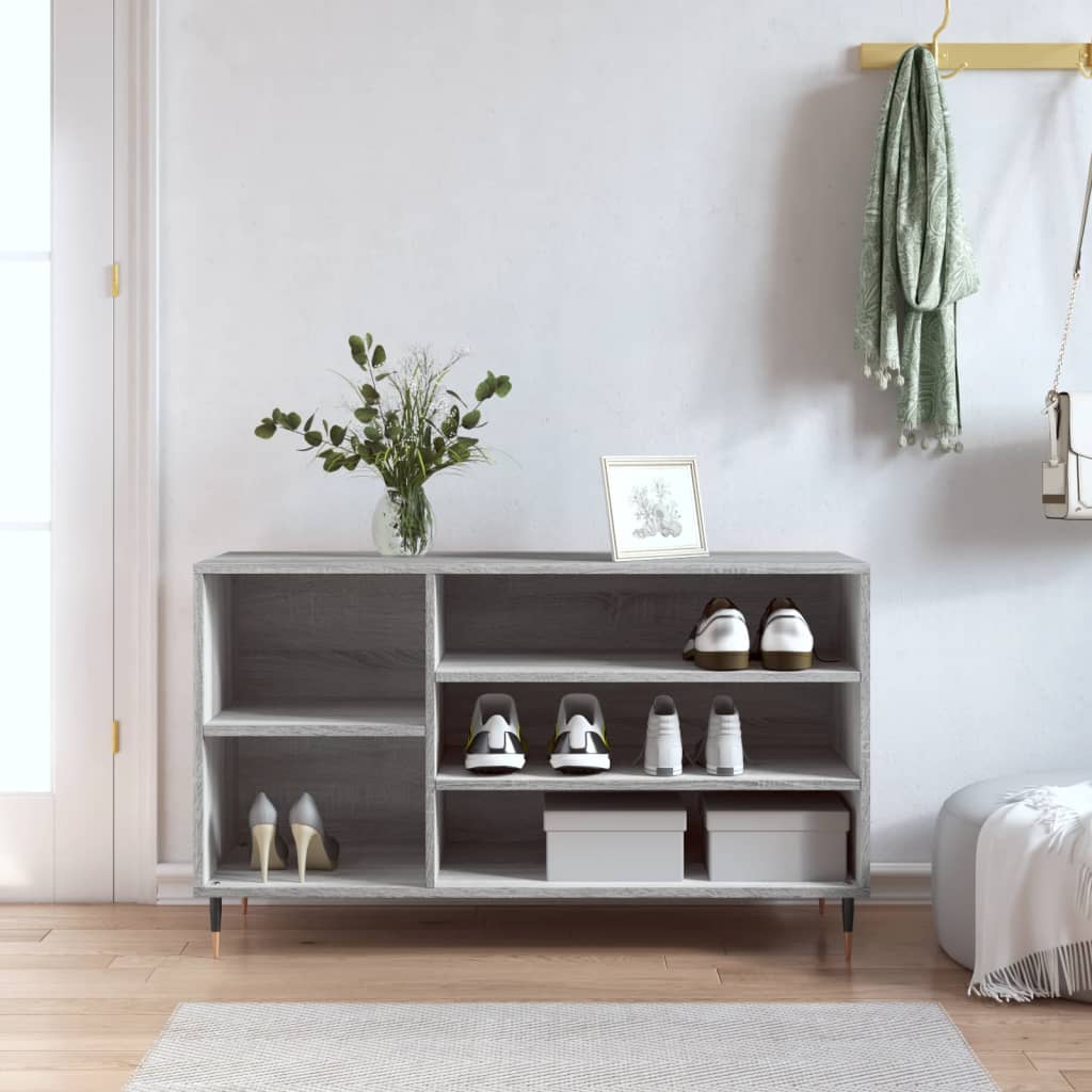 Schoenenkast 102X36X60 Cm Bewerkt Hout Sonoma Grijs Grijs Sonoma