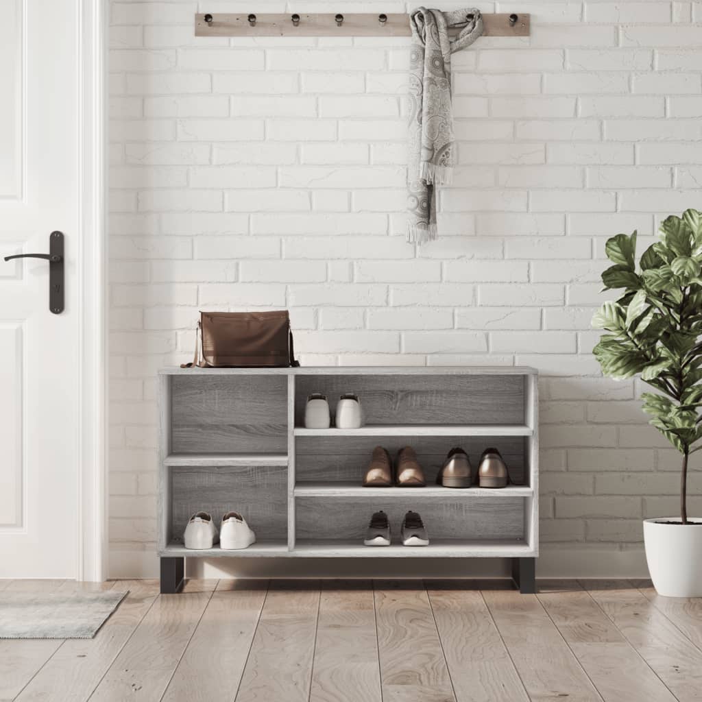 Schoenenkast 102X36X60 Cm Bewerkt Hout Sonoma Grijs Grijs Sonoma
