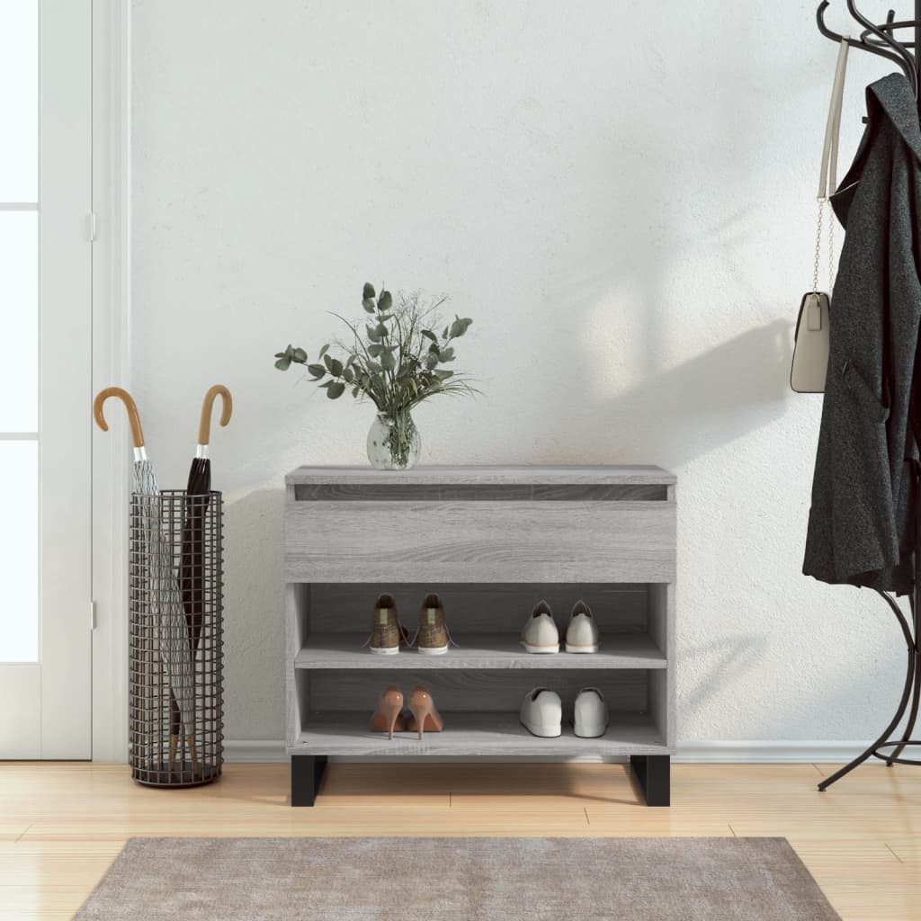 Schoenenkast 70X36X60 Cm Bewerkt Hout Sonoma Grijs Grijs Sonoma