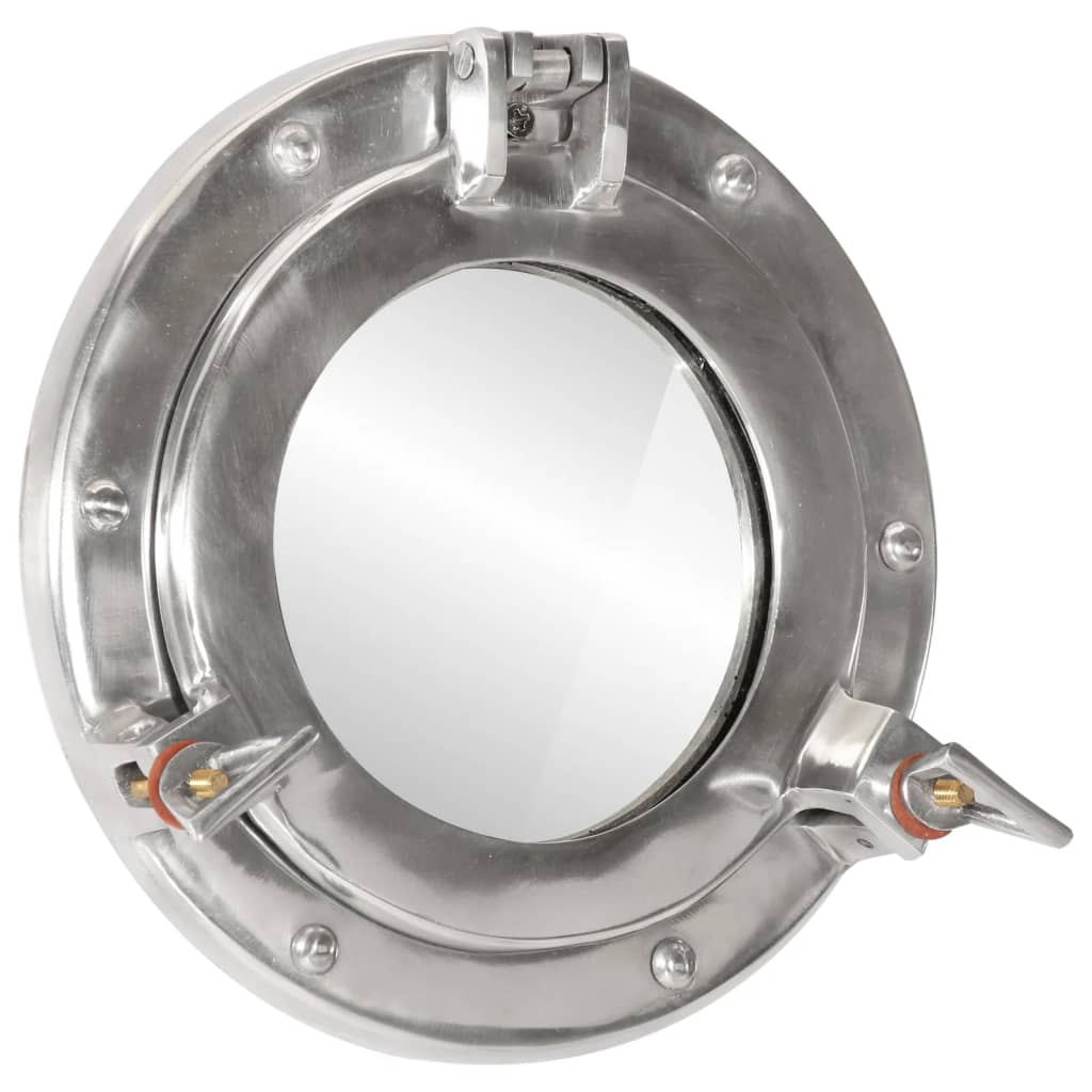 Wandspiegel Patrijspoort Ø23 Cm Aluminium En Glas