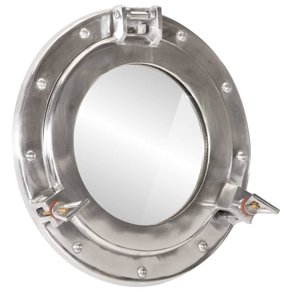 Wandspiegel Patrijspoort Ø30 Cm Aluminium En Glas