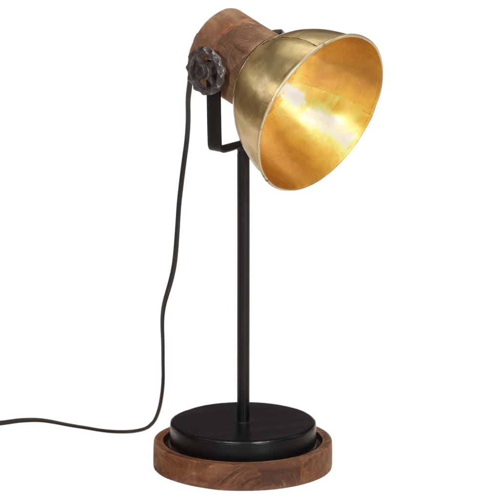 Bureaulamp 25 W E27 17X17X50 Cm Antiek Messingkleurig