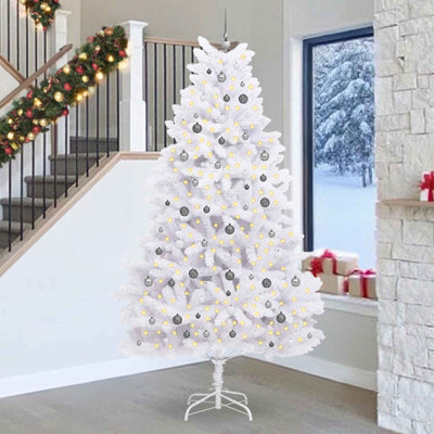 vidaXL Sapin de Noël artificiel Blanc 128 x 128 x 270 cm PVC et métal