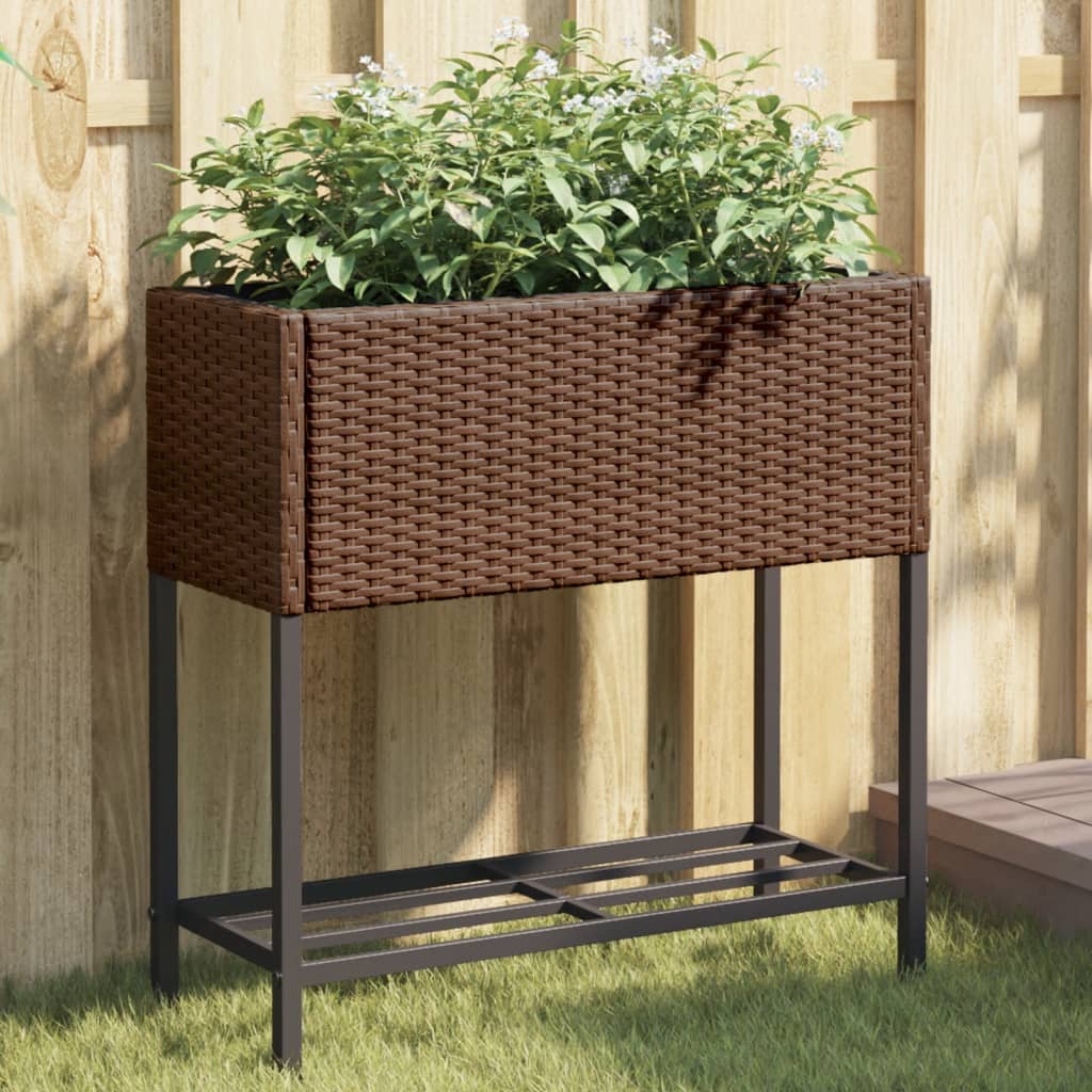 Plantenbak Met Schap Poly Rattan