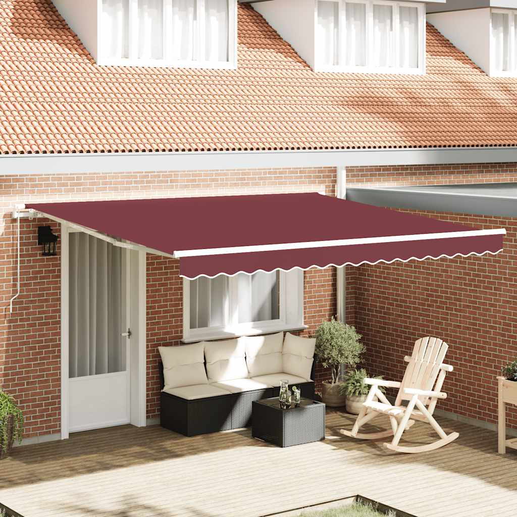 Luifel Handmatig Uittrekbaar 400X300 Cm Bordeauxrood
