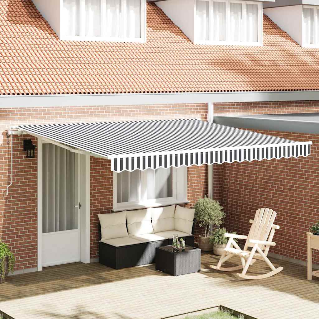 Luifel Automatisch Uittrekbaar 400X300 Cm Antraciet En Wit