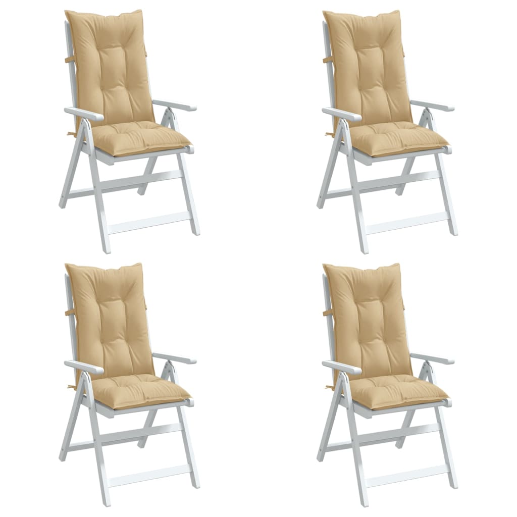 Stoelkussens Hoge Rug Stof Gemêleerd Beige