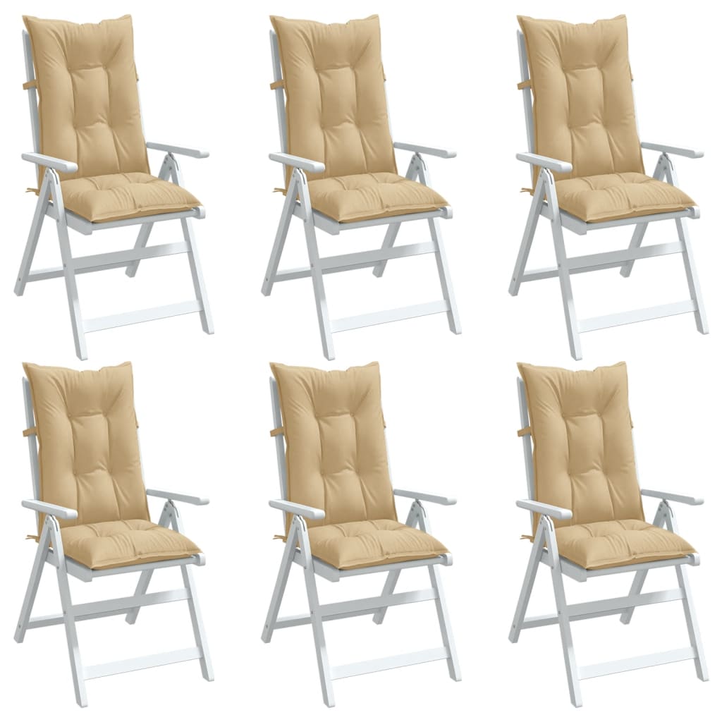 Stoelkussens Hoge Rug Stof Gemêleerd Beige