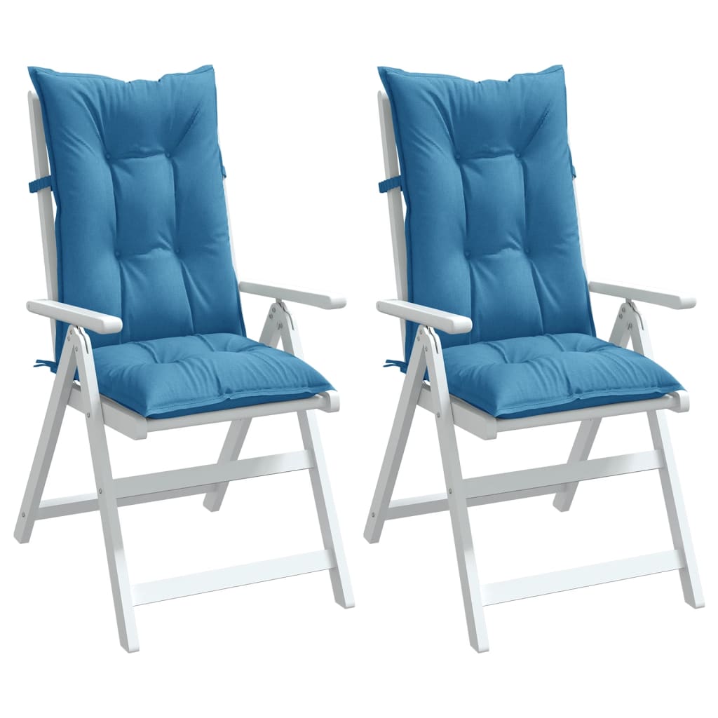 Stoelkussens Hoge Rug Stof Gemêleerd Blauw