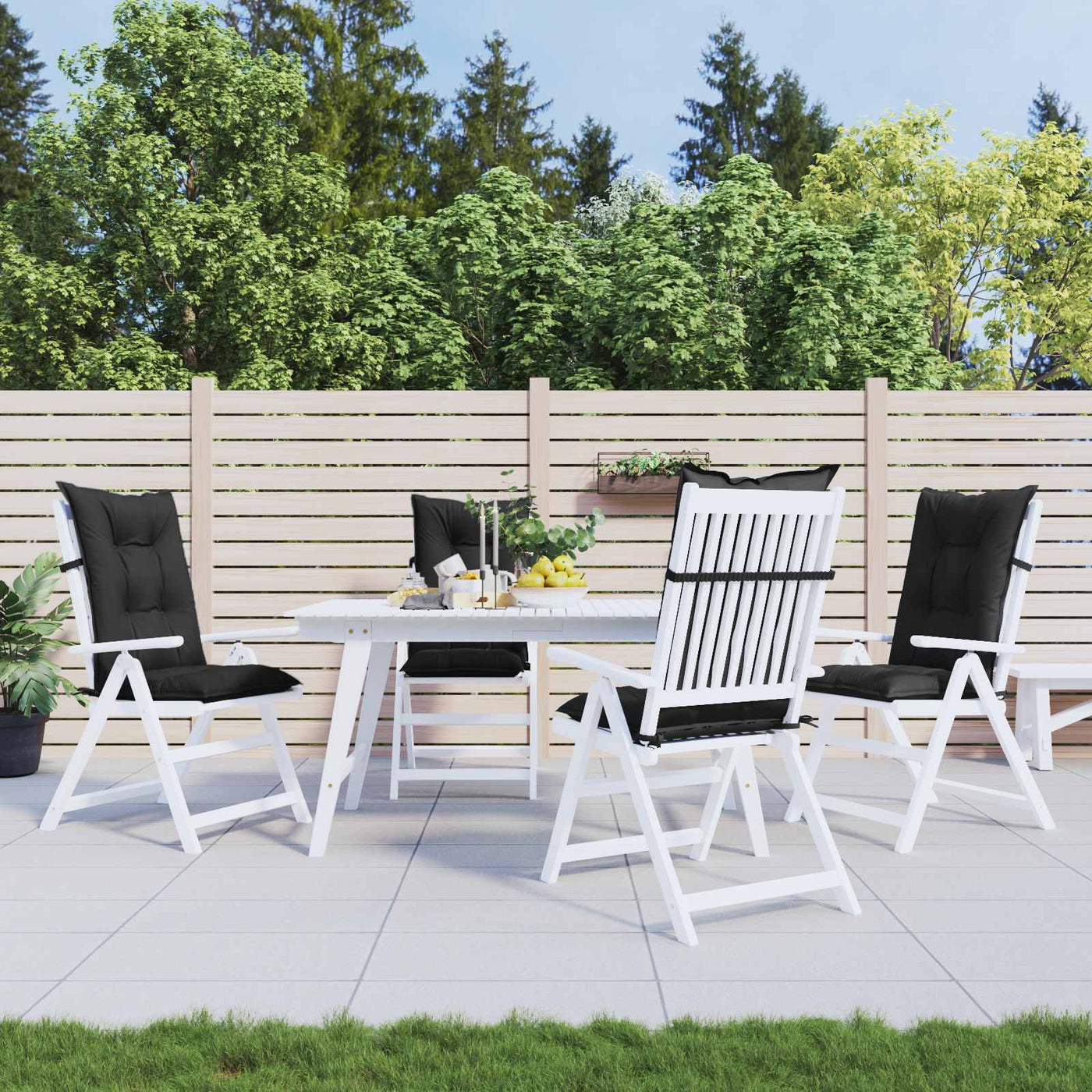 Set Hoge Rug Stoelkussens 4 Pcs