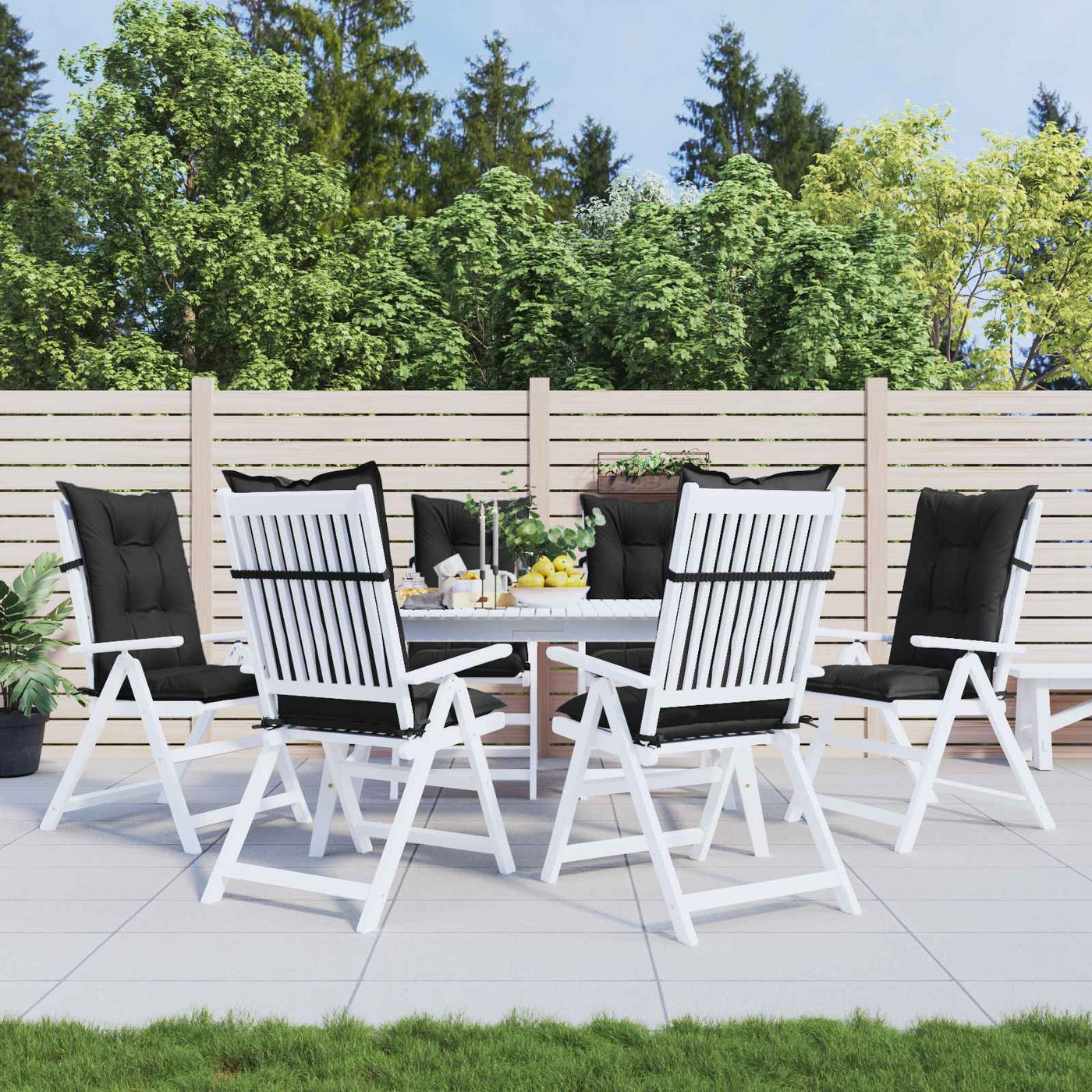 Set Hoge Rug Stoelkussens 6 Pcs