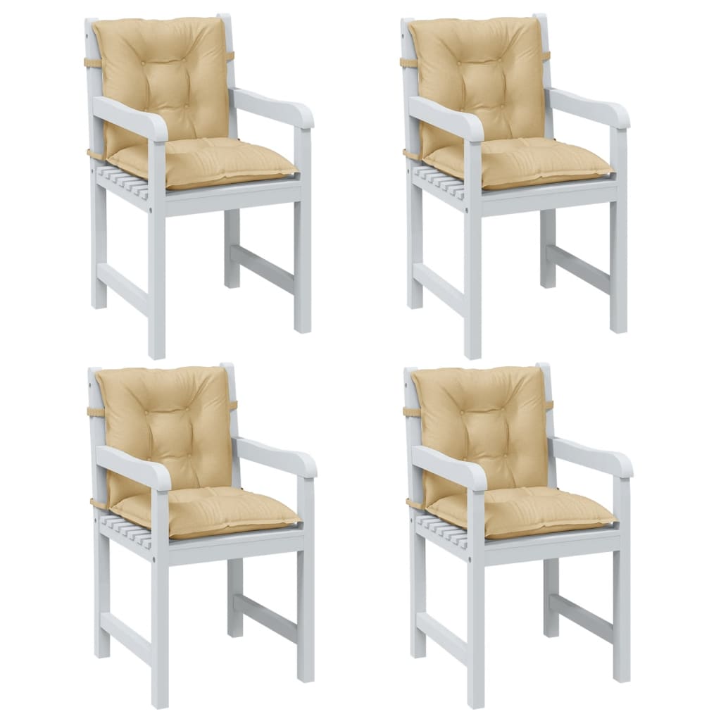 Stoelkussens Lage Rug Stof Gemêleerd Beige