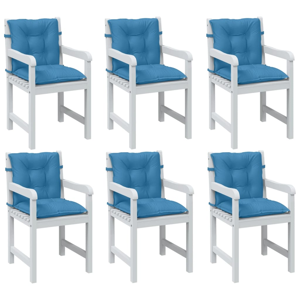 Stoelkussens Lage Rug Stof Gemêleerd Blauw