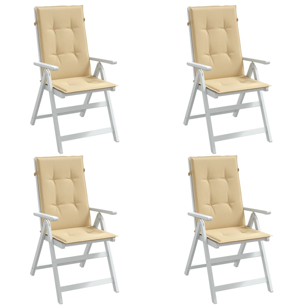 Stoelkussens Hoge Rug Stof Gemêleerd Beige