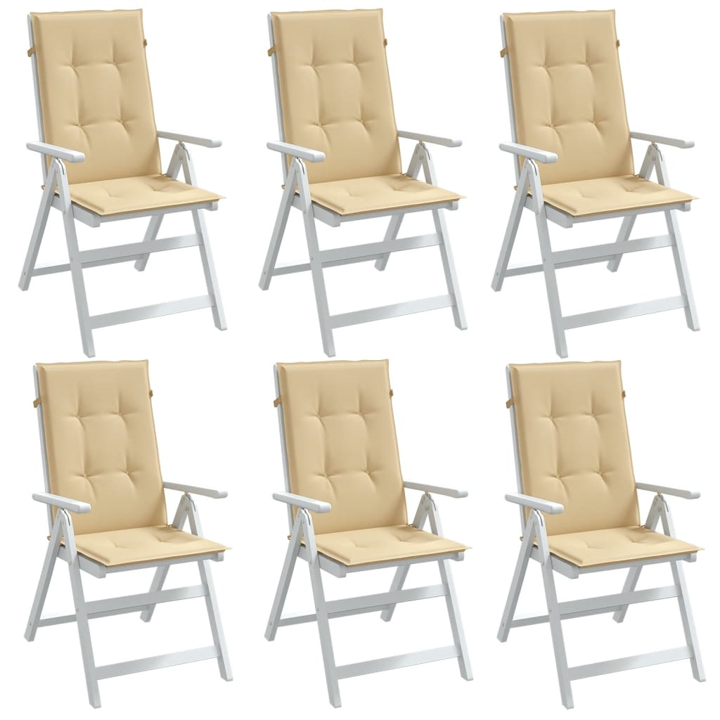 Stoelkussens Hoge Rug Stof Gemêleerd Beige
