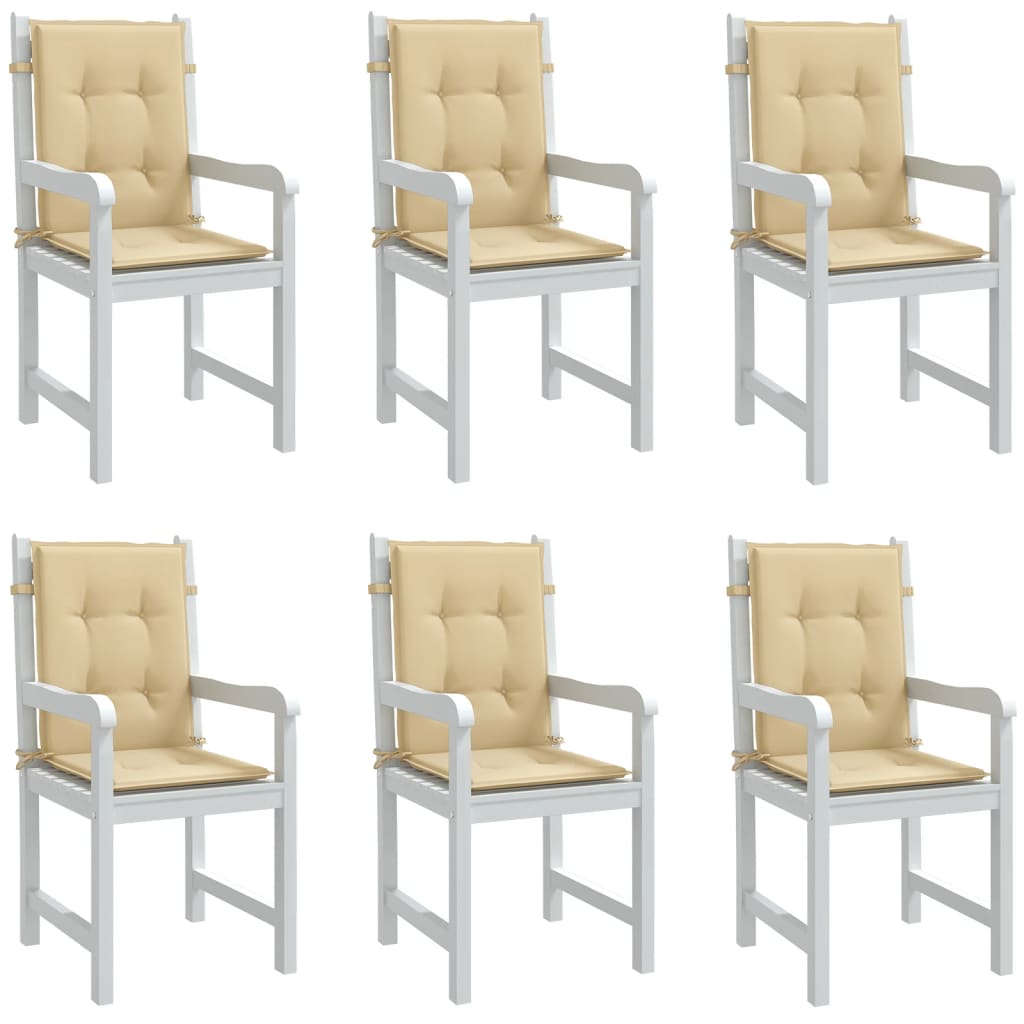 Stoelkussens Lage Rug Stof Gemêleerd Beige