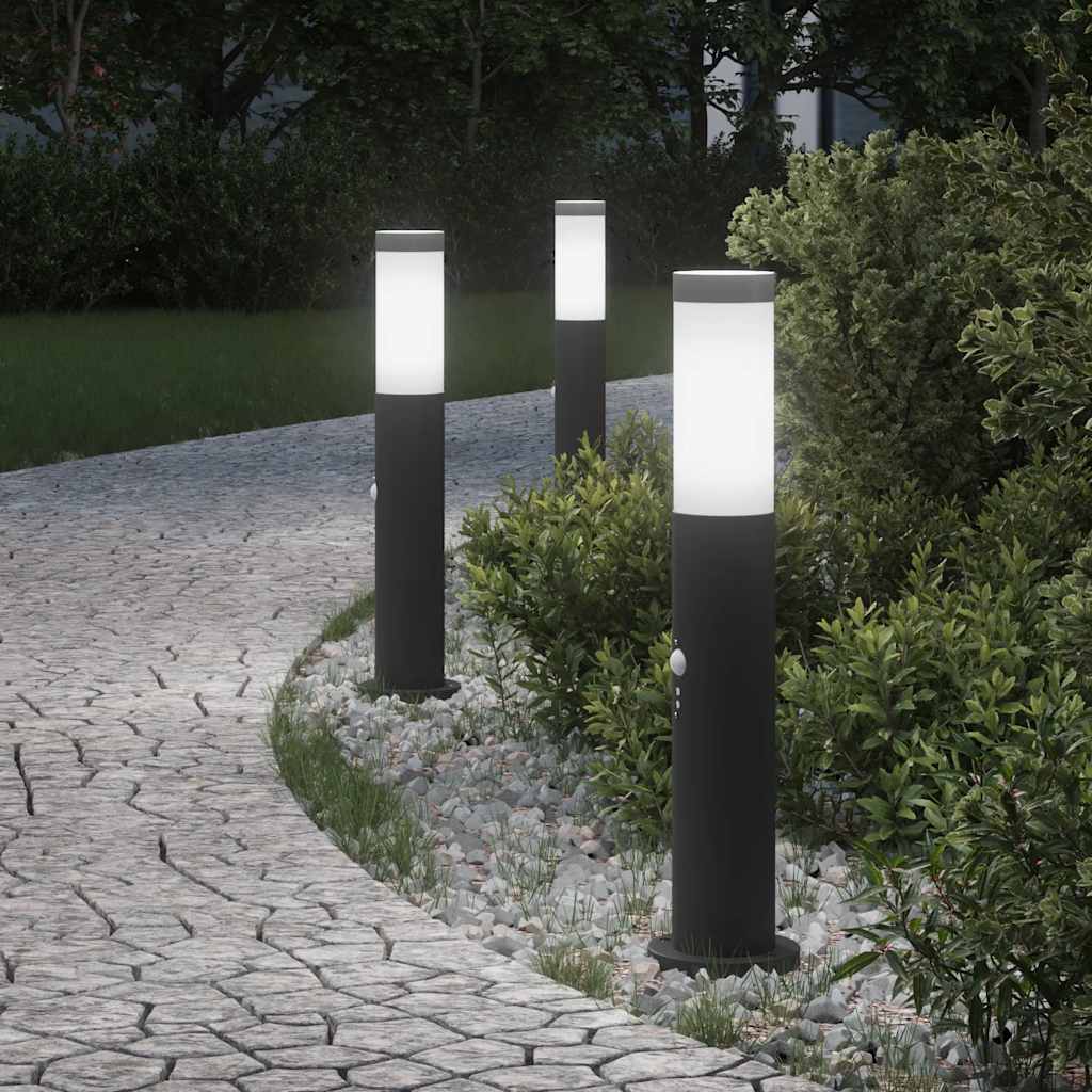 Bolderverlichting Met Sensor 3 Stuks 50 Cm Rvs Ip44