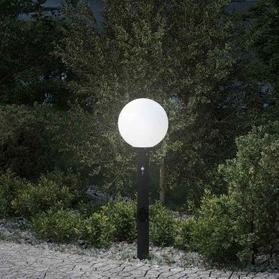 Bolderarmatuur Met Sensor En Stopcontact 80 Cm Zwart Ip44