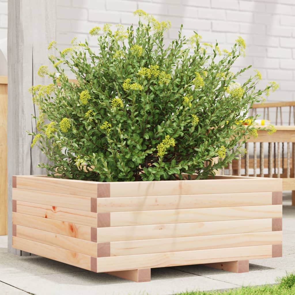 Plantenbak 60X60X26,5 Cm Massief Grenenhout Wasbruin