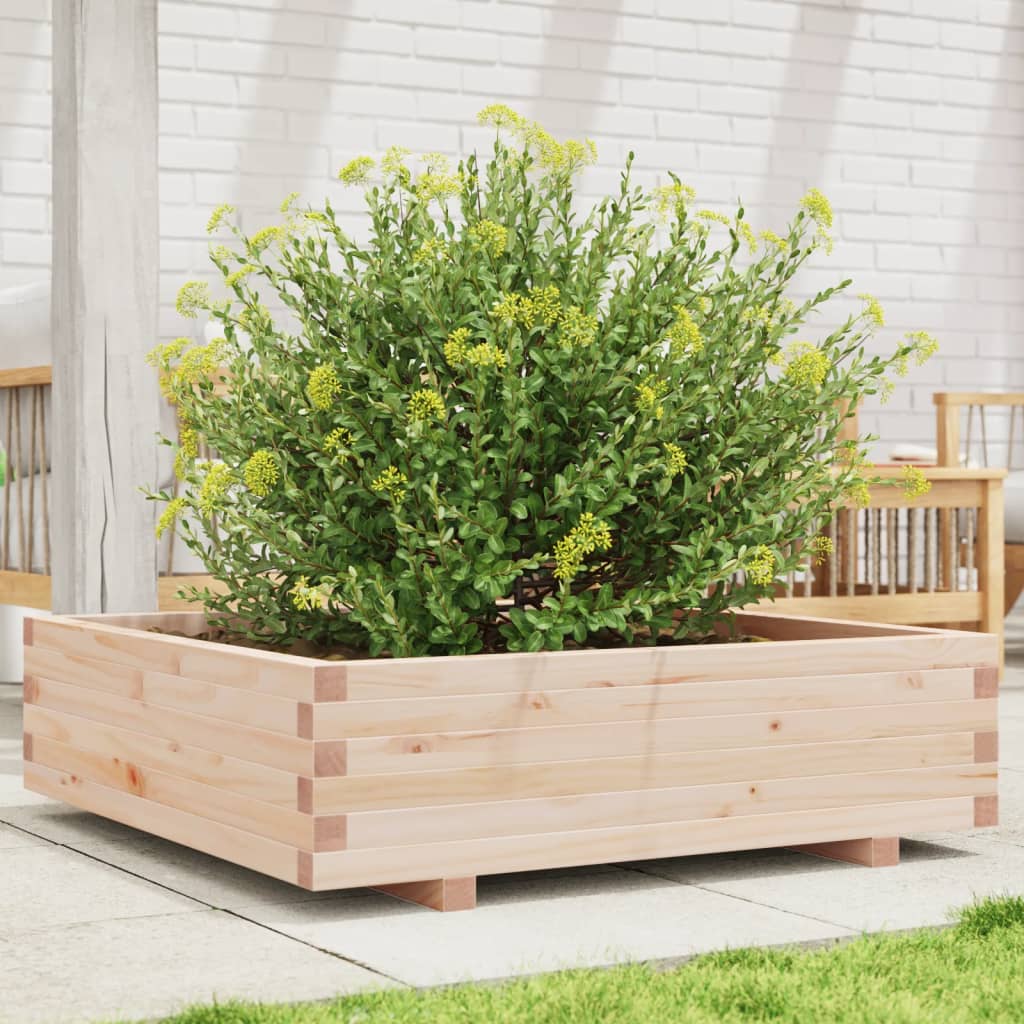 Plantenbak 90X90X26,5 Cm Massief Grenenhout Wasbruin