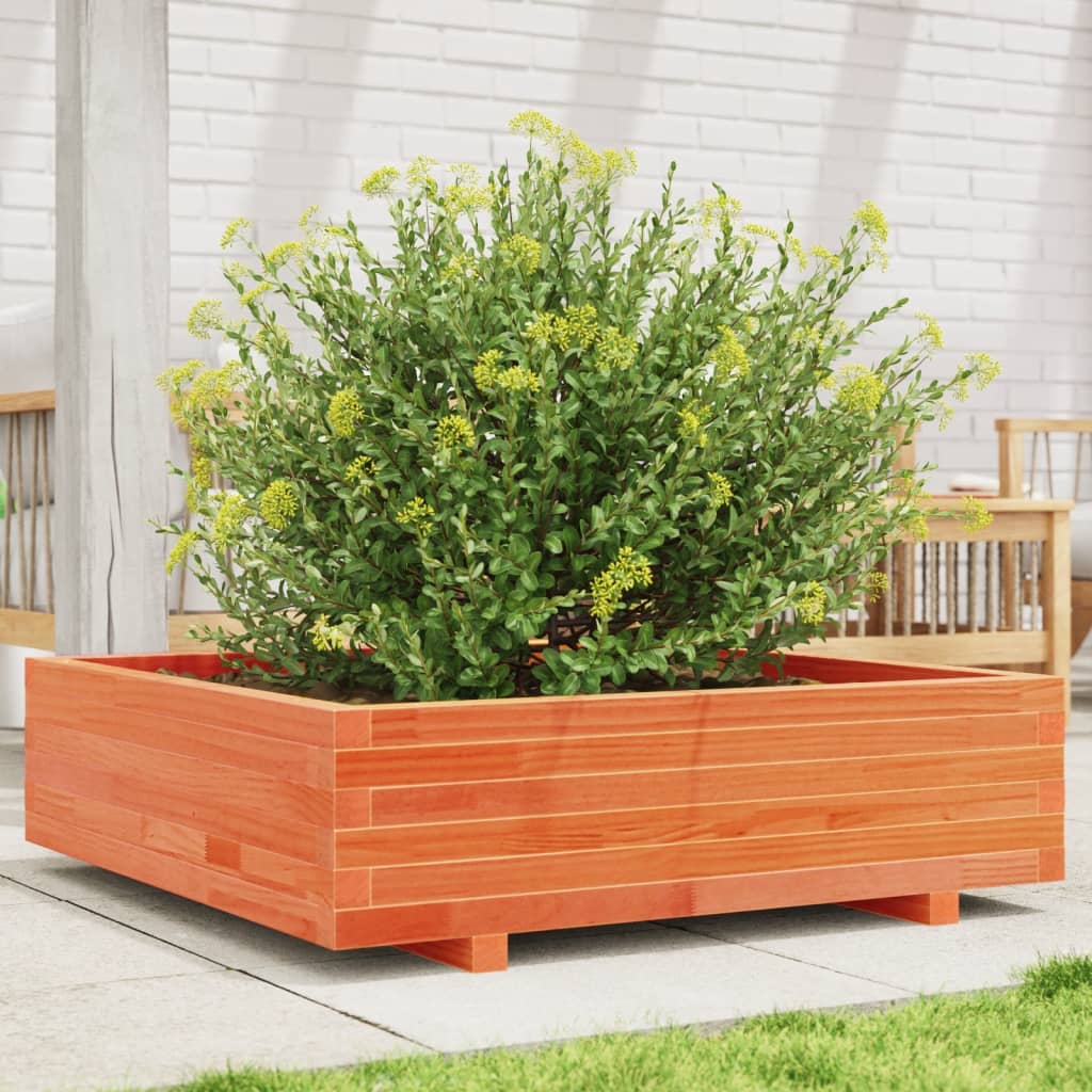 Plantenbak 90X90X26,5 Cm Massief Grenenhout Wasbruin Wasbruin