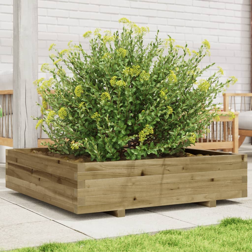 Plantenbak 100X100X26,5 Cm Geïmpregneerd Grenenhout Natuurlijk Grenenhout