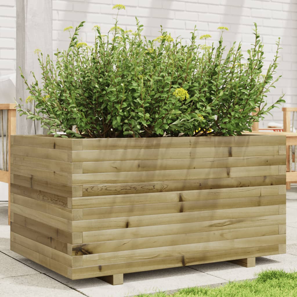 Plantenbak 90X60X49,5 Cm Geïmpregneerd Grenenhout Wasbruin