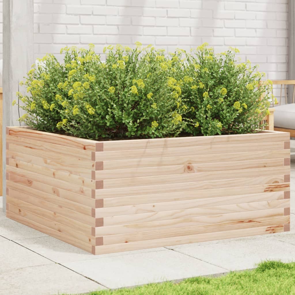 Plantenbak 100X100X46 Cm Massief Grenenhout Wasbruin