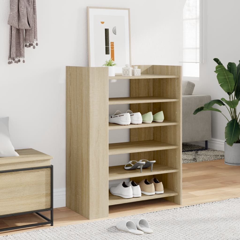 Schoenenkast 74,5X37,5X100 Cm Bewerkt Hout Kleurig Sonoma Eiken