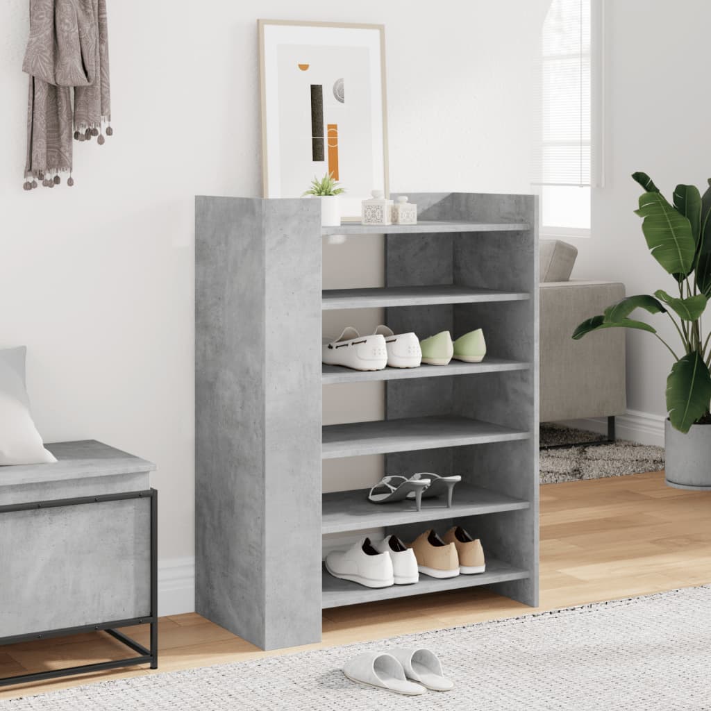 Schoenenkast 74,5X37,5X100 Cm Bewerkt Hout Betongrijs