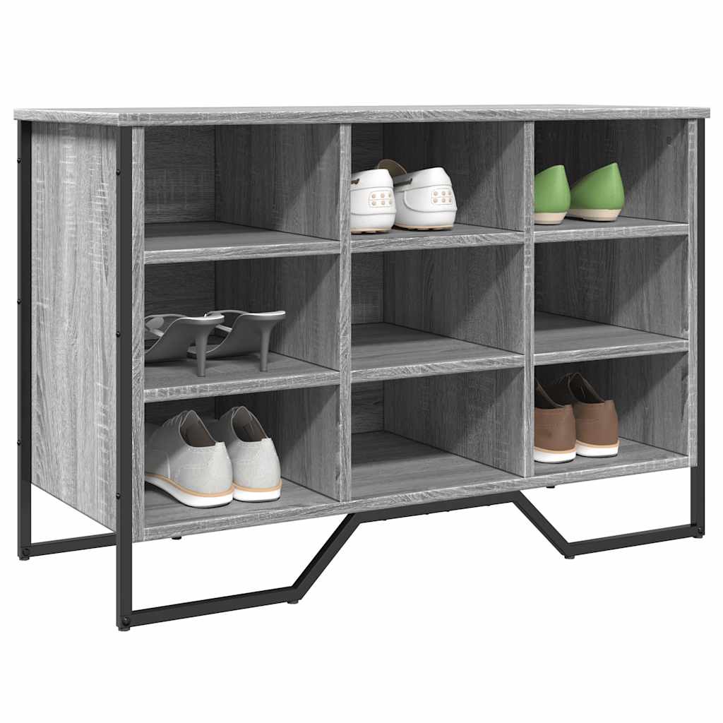 Schoenenkast 90X38X61,5 Cm Bewerkt Hout Eikenkleur Grijs Sonoma