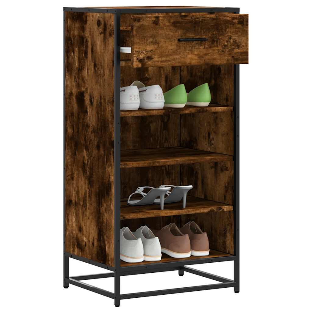Schoenenrek 48X38X97,5 Cm Bewerkt Hout Kleurig Gerookt Eiken