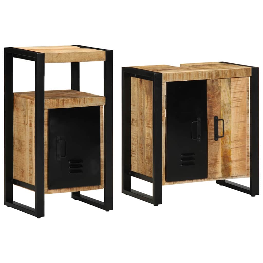 vidaXL Ensemble de mobilier de salle de bain 2 pcs Marron et Noir