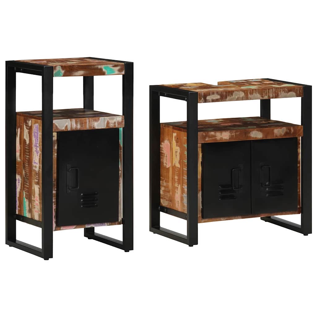 vidaXL Ensemble de mobilier de salle de bain 2 pcs Bois massif recyclé