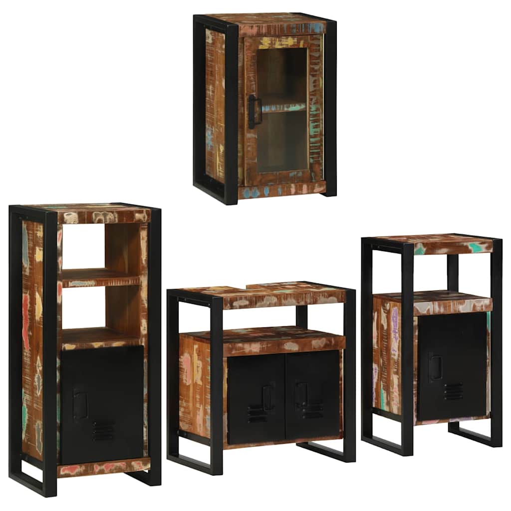 vidaXL Ensemble de mobilier de salle de bain 4 pcs Bois massif recyclé