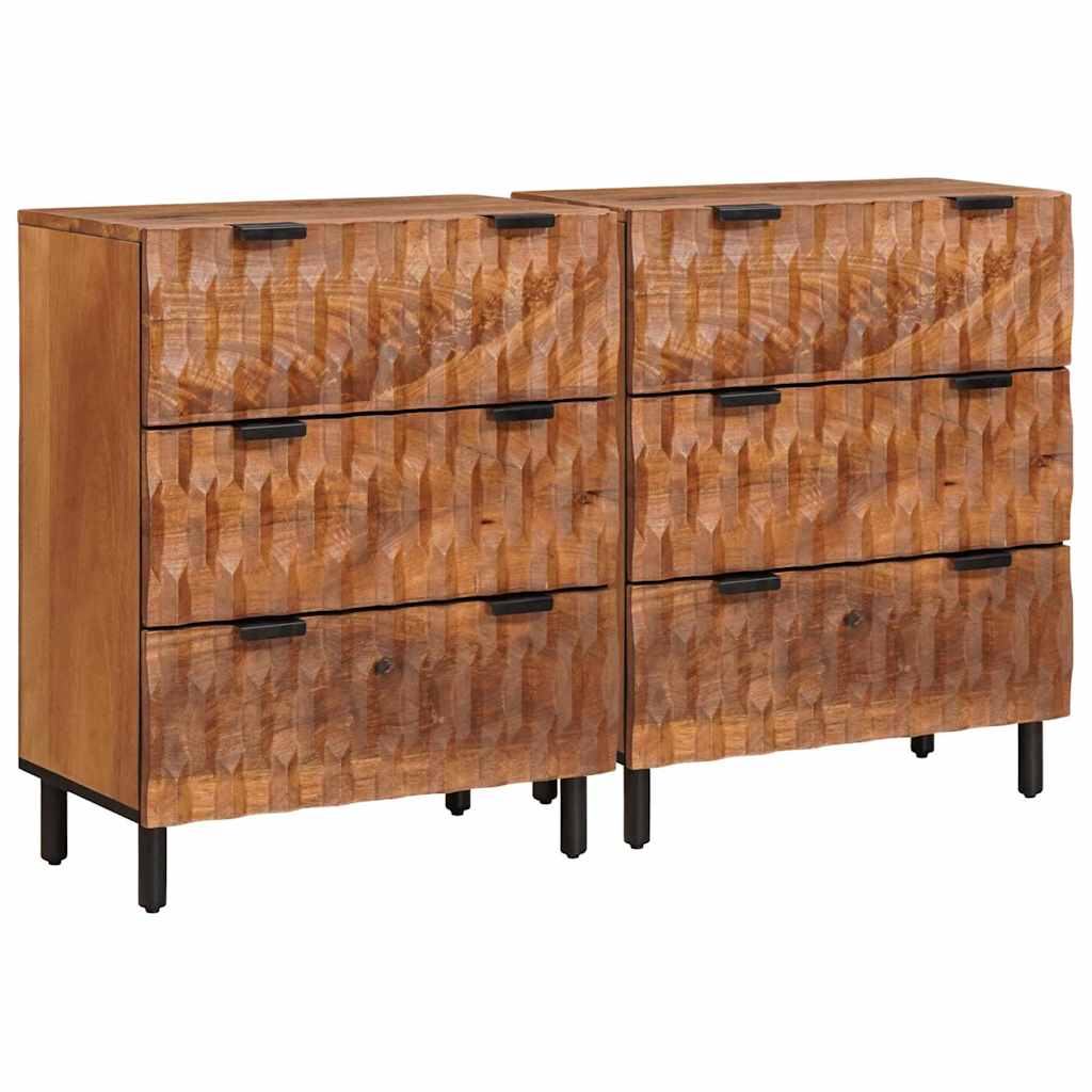 vidaXL Buffet 2 pcs Finition Acacia Brun 60 x 33 x 75 cm