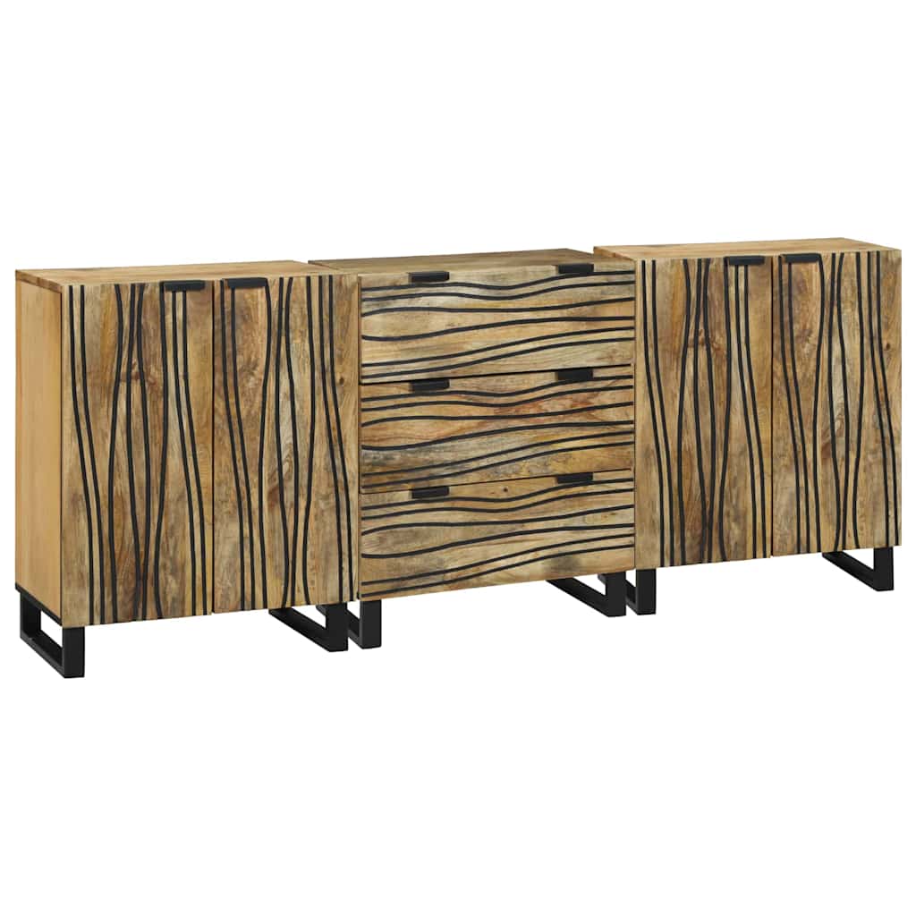 vidaXL Ensemble de mobilier de salle de bain avec tiroir 3 pcs Marron