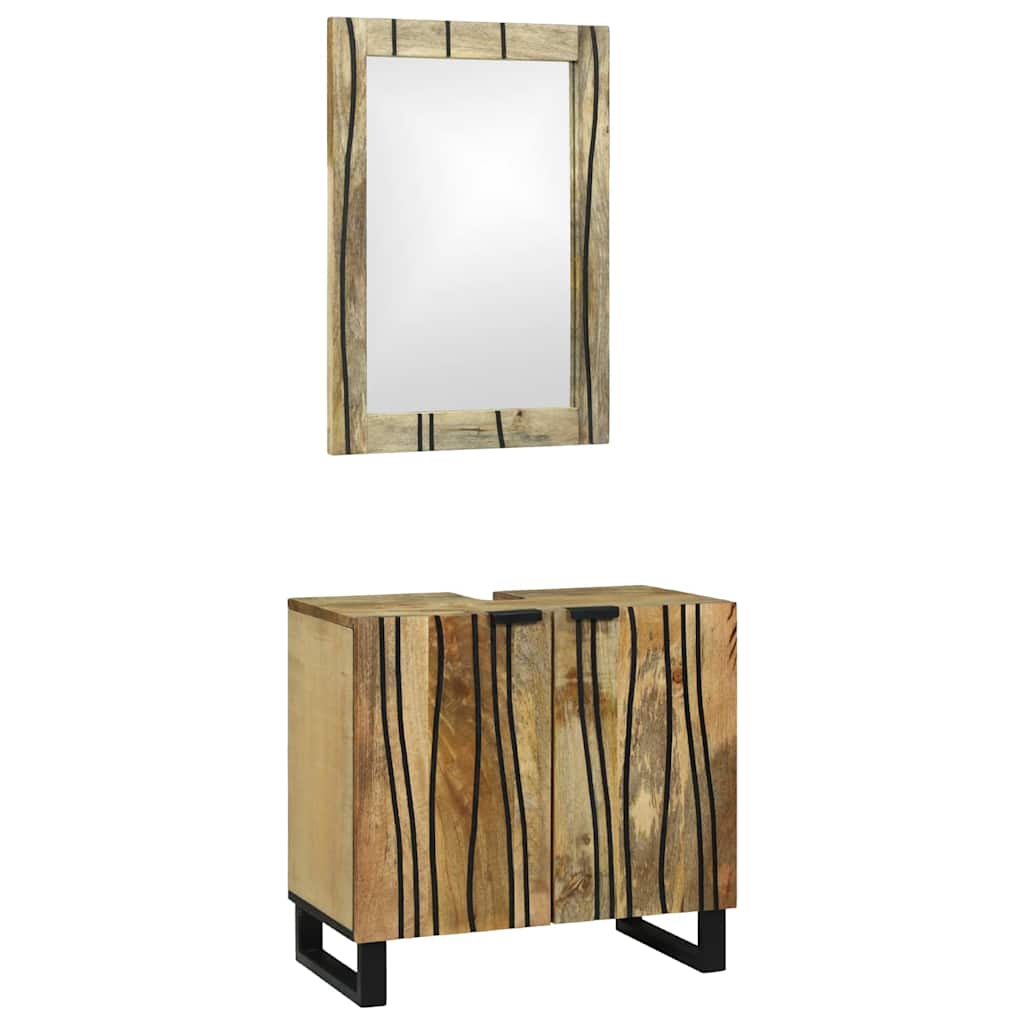 vidaXL Ensemble d'armoire de salle de bain 2 pcs Naturel