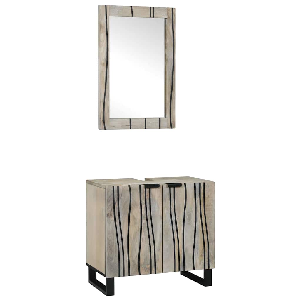 vidaXL Ensemble d'armoire de salle de bain 2 pcs Blanc