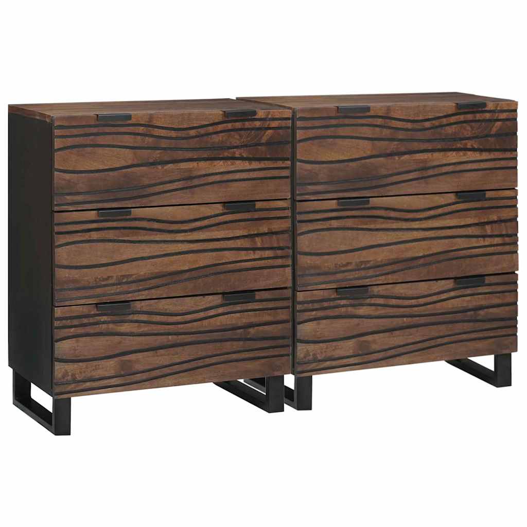 vidaXL Ensemble de buffet 2 pcs Noyer 120 x 33,5 x 75 cm