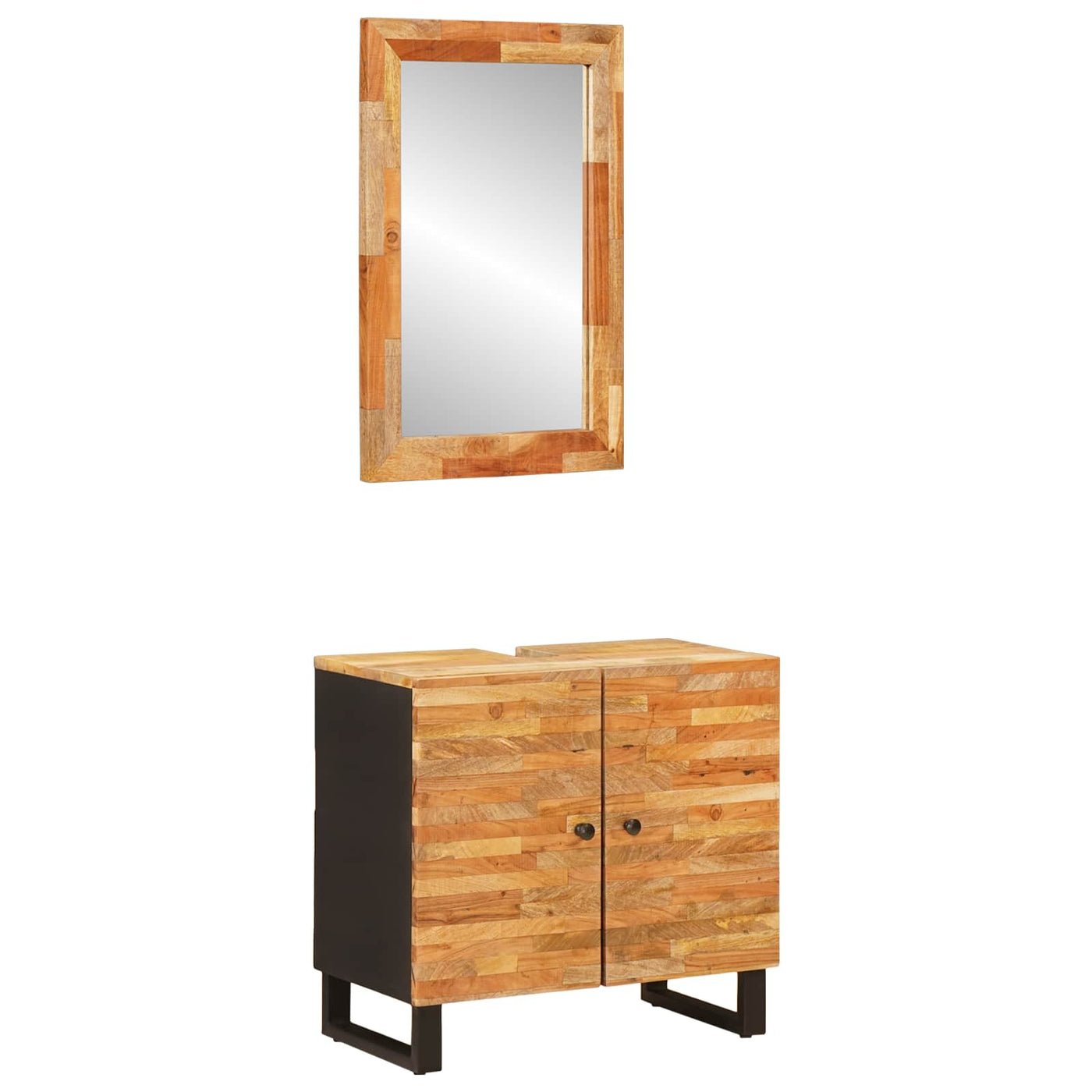 vidaXL Ensembles de salle de bain 2 pcs Naturel Bois de mangue massif