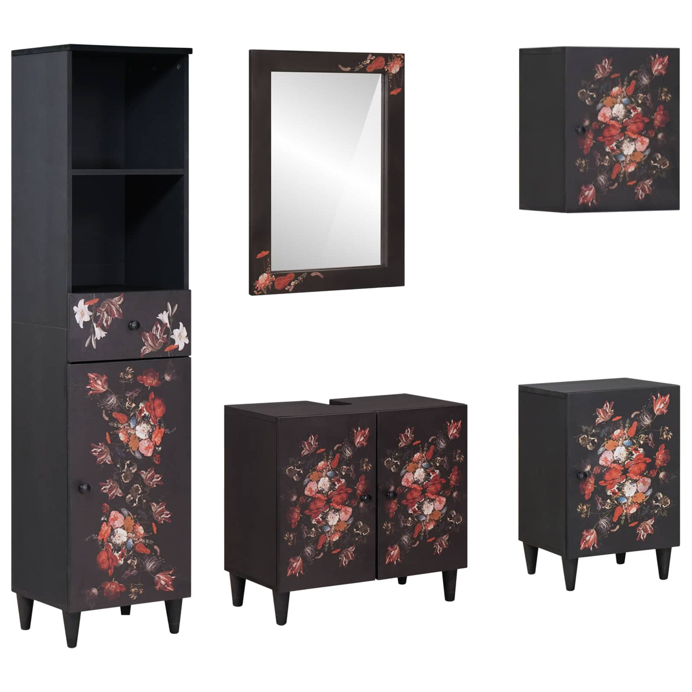 vidaXL Ensemble de Meubles de Salle de Bain avec tiroir 5 pcs