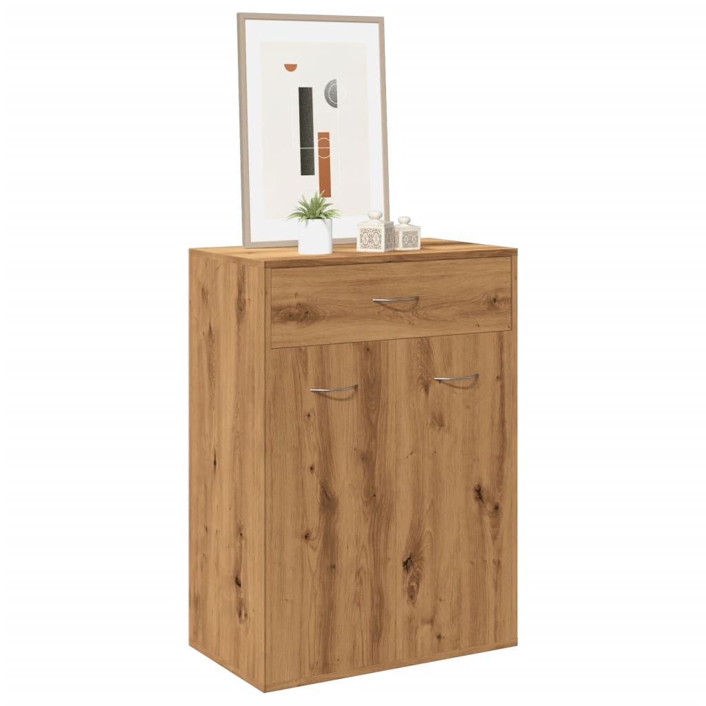 Schoenenkast 60X35X84 Cm Bewerkt Hout Artisanaal Eikenkleur Artisanaal Eikenkleurig