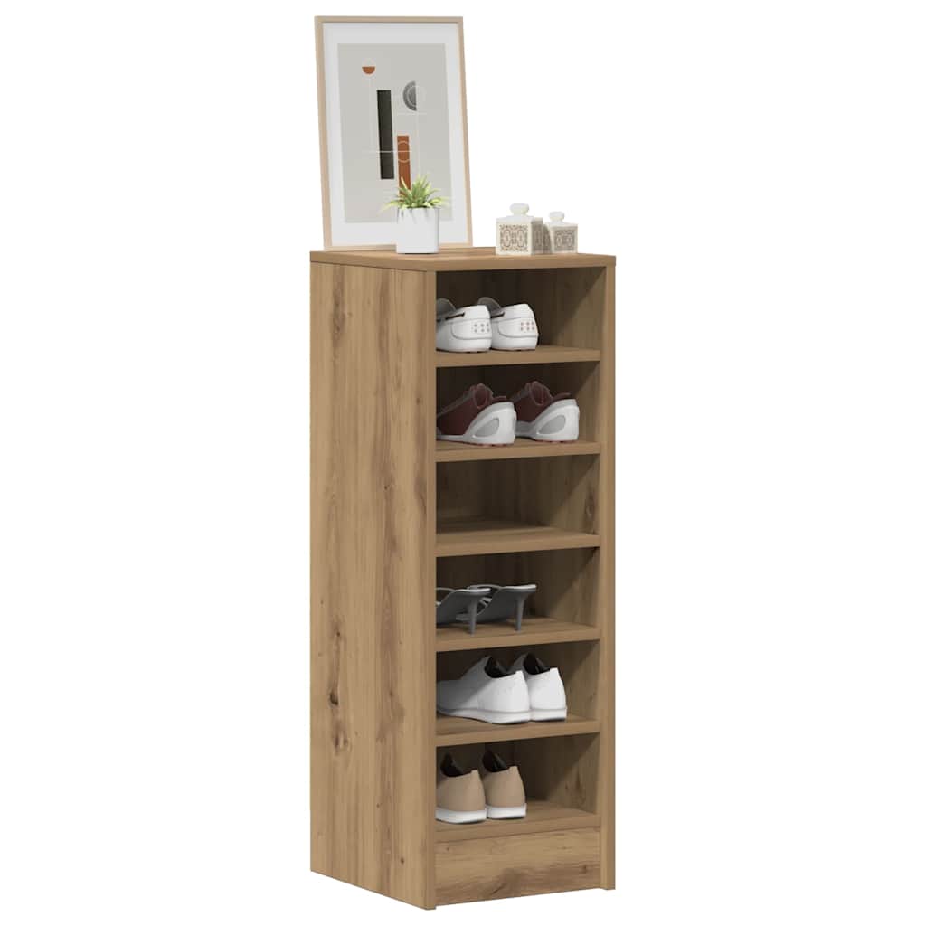 Schoenenkast 32X35X92 Cm Bewerkt Hout Artisanaal Eikenkleur