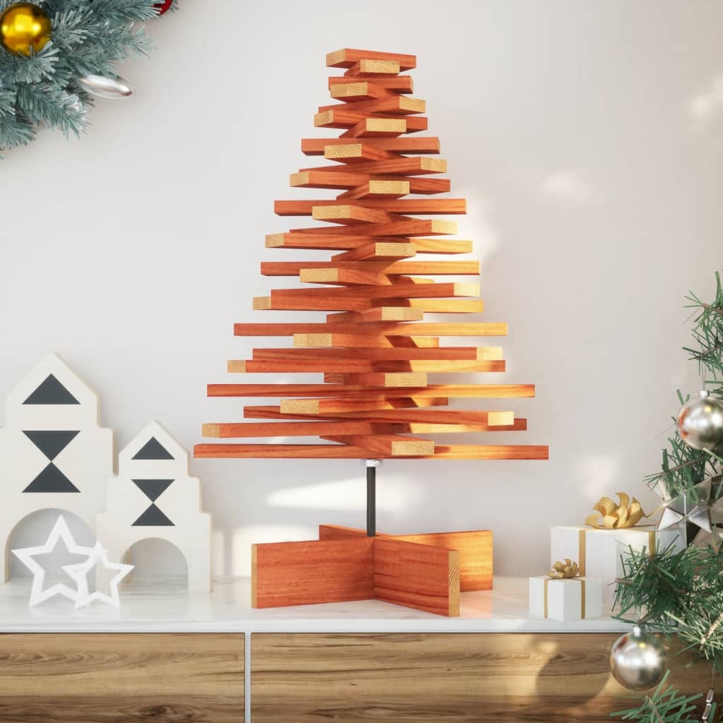 Kerstdecoratie Kerstboom Massief Grenenhout Wasbruin