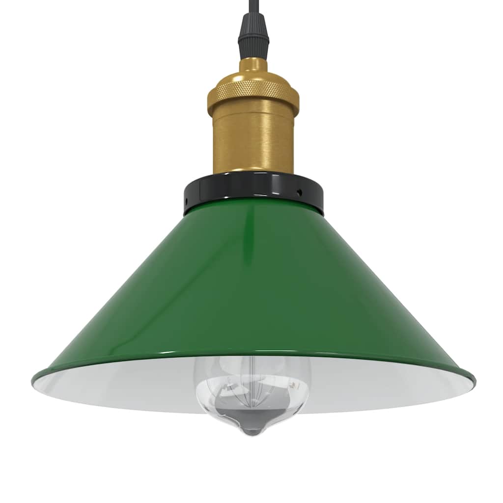 Hanglamp In Hoogte Verstelbaar E27 Ø22 Cm Metaal Glanzend Groen