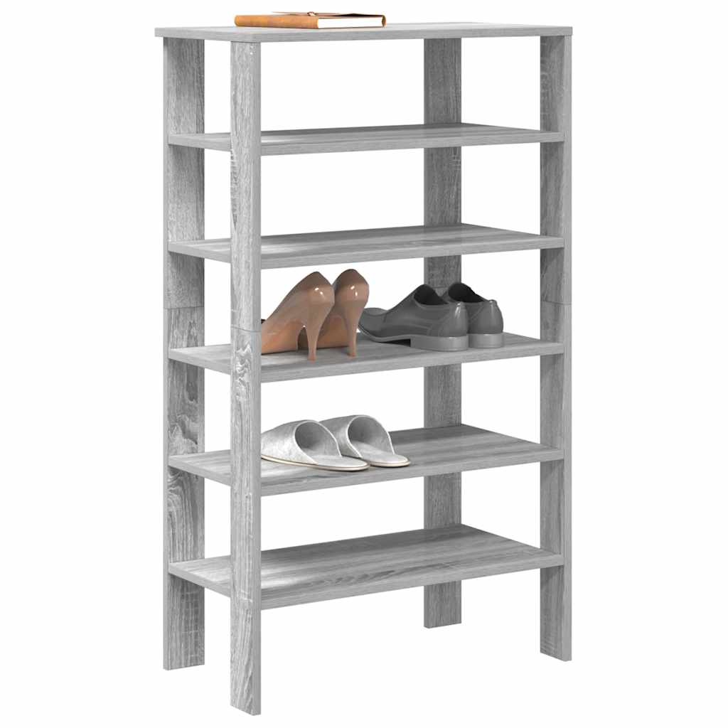 Schoenenrek 61X32X Bewerkt Hout Eikenkleurig Grijs Sonoma