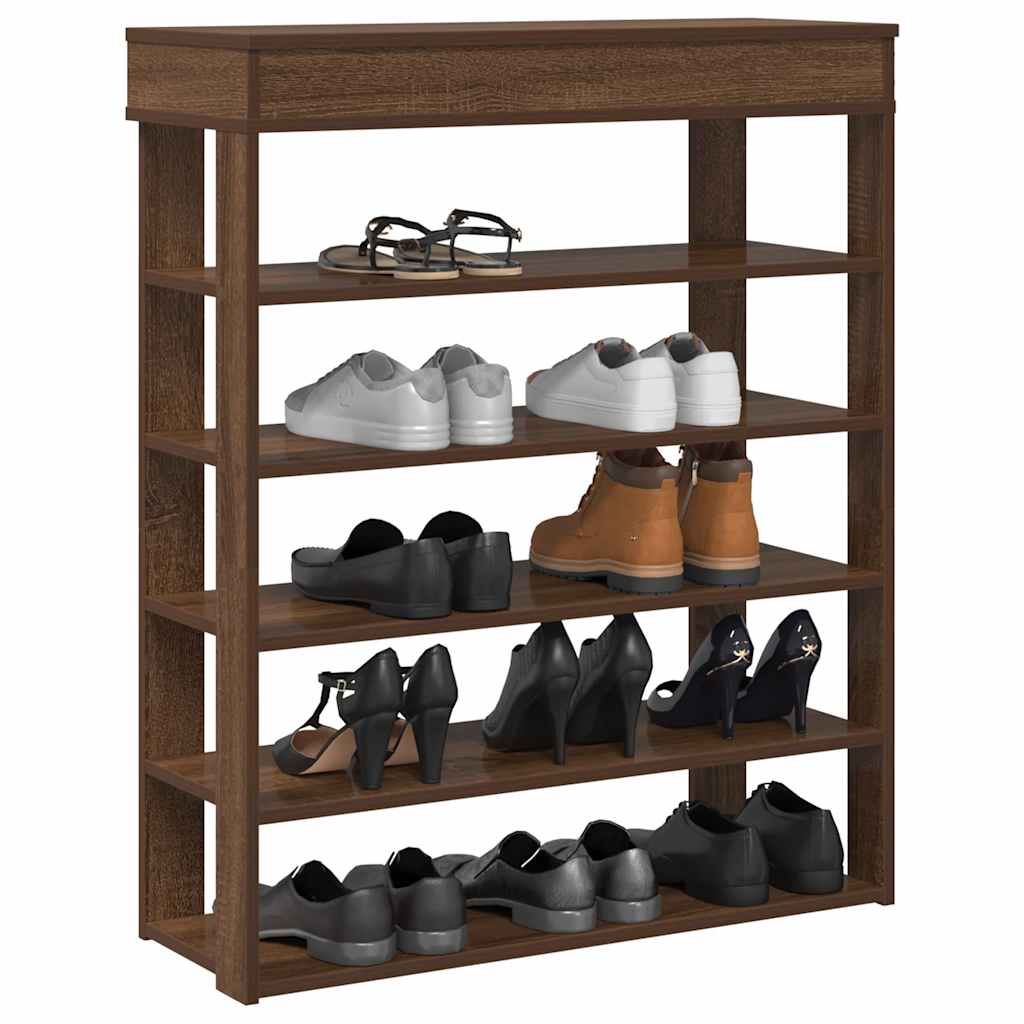 Schoenenrek 80X30X98 Cm Bewerkt Hout Bruin Eikenkleur Grijs Sonoma