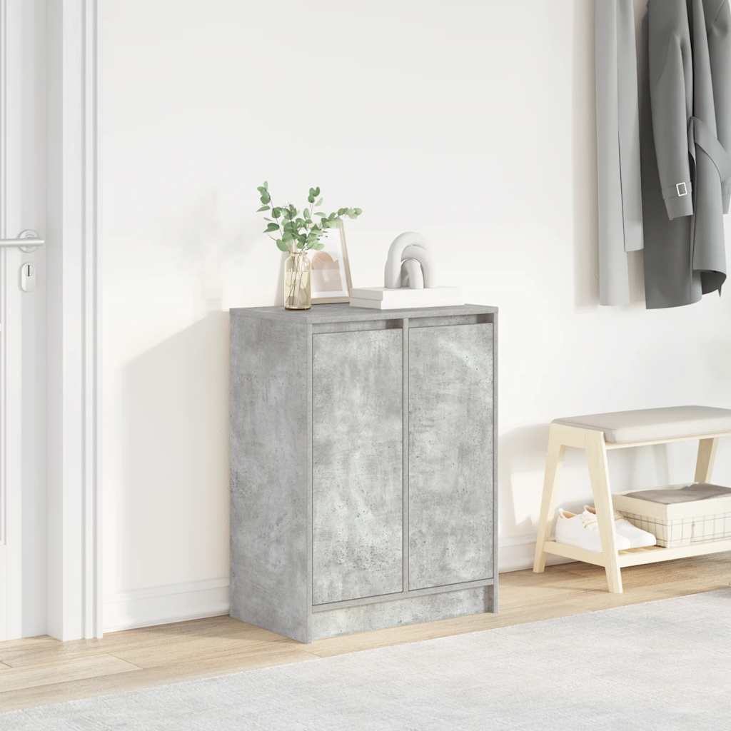 Schoenenkast 57X34X76 Cm Bewerkt Hout Betongrijs